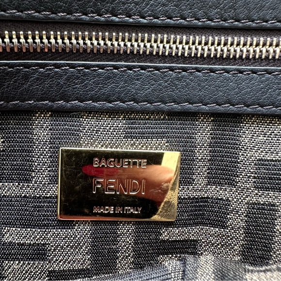 FENDI  Large Zucca Fluo Trim Baguette Bag  Authentic Retail 4500$ - Picture 6 of 12